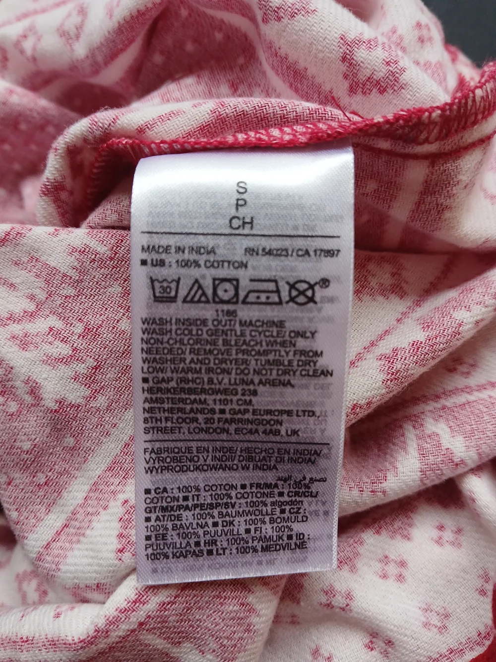 Old Navy Red and White Flannel Pajama Top Size Small NWT